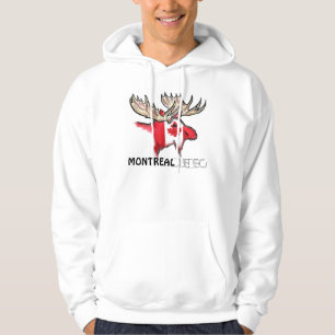 Hoodie för älg Montreal Quebec för kanadensisk