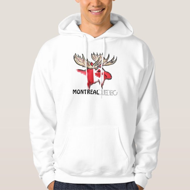 Hoodie för älg Montreal Quebec för kanadensisk (Framsida)