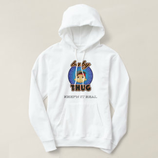 Hoodie för babyTHUGbabyansiktevit
