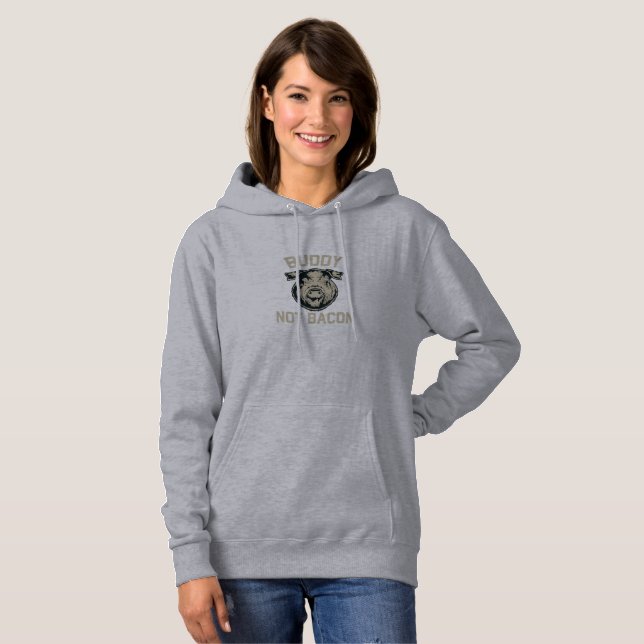Hoodie för bacon för kompis inte rolig för tröja (Hel framsida)