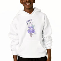 Hoodie för Ballerinakattunge (lavendel)