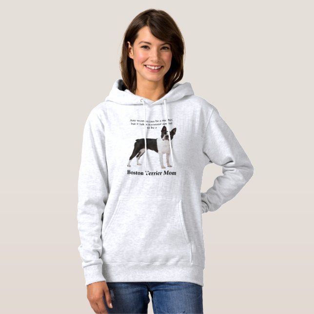 Hoodie för Boston Terriermamma Tee (Hel framsida)