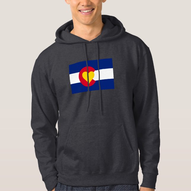 Hoodie för Colorado kärlekflagga (Framsida)
