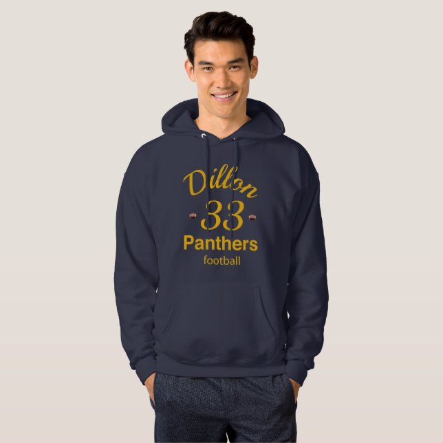 Hoodie för Dillon panterfotboll nr. 33 (Hel framsida)