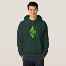 Hoodie för Ethereum ETH grön logotyp |