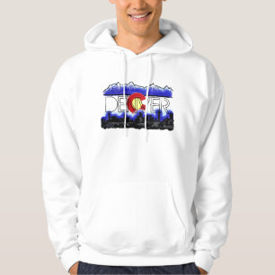 Hoodie för flagga för Denver Colorado horisontbe