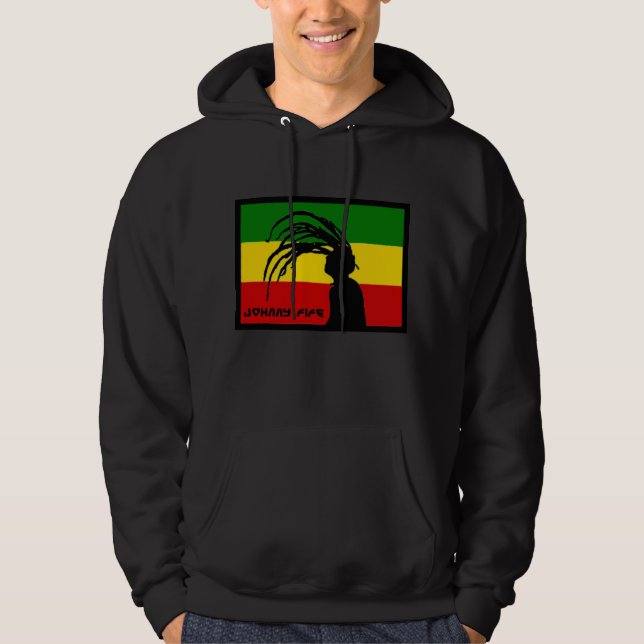 hoodie för flagga för rastajohnny fife (Framsida)