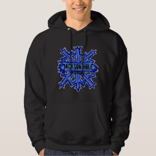 Hoodie för Jackson Hole Wyoming snowflakemörk