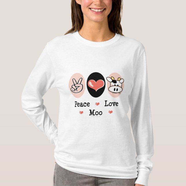 Hoodie för ko för fredkärlekmu tröja (Framsida)