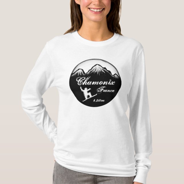 Hoodie för konst för snowboard för Chamonix Tee (Framsida)