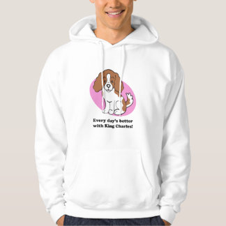 Hoodie för kung Charles för tecknad hund stolt