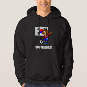 Hoodie för lagSydkorea fotboll (svarten)