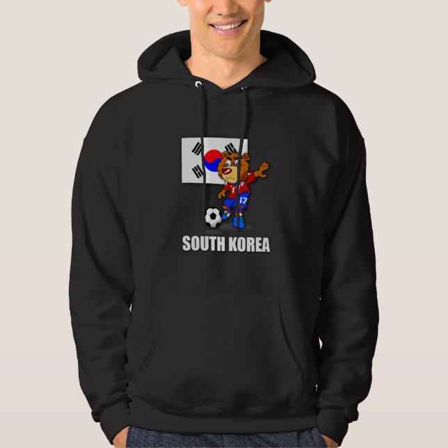 Hoodie för lagSydkorea fotboll (svarten) (Framsida)