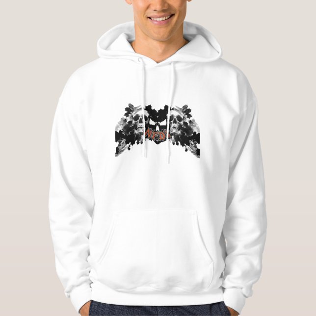 Hoodie för NFDY-Tri-Skalle logotyp (Framsida)