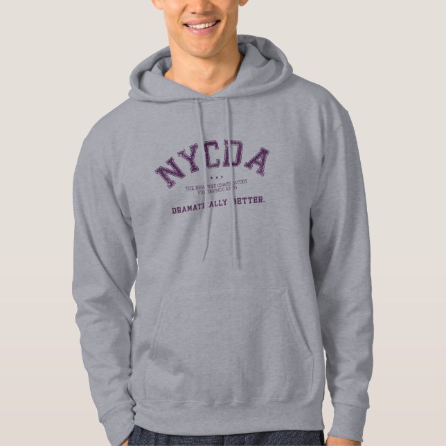 Hoodie för NYCDA-ljunggrå färg (Framsida)