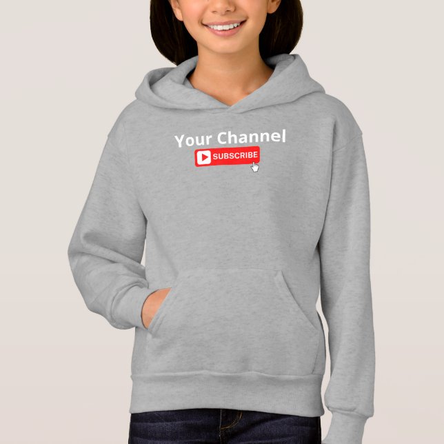 Hoodie för personlig Channel Subscribe Hoodie T Shirt (Framsida)