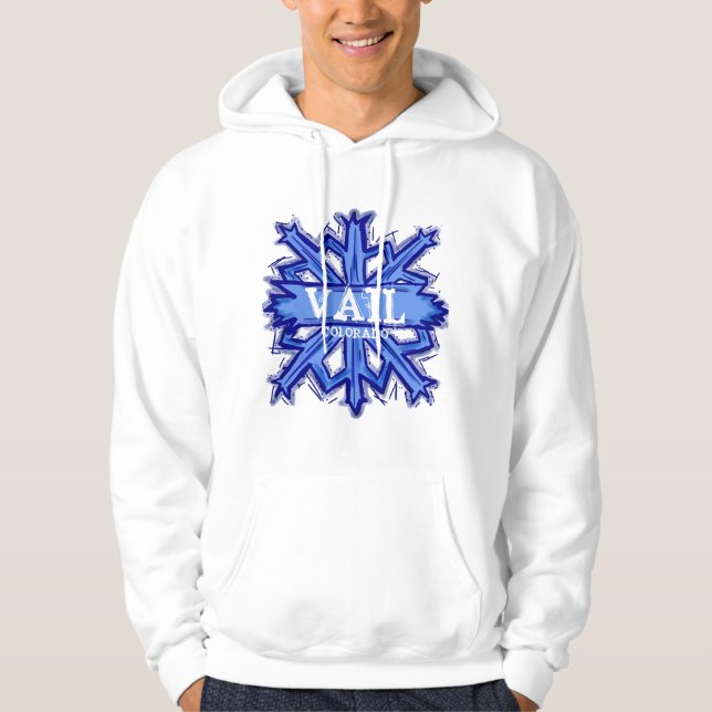 Hoodie för snowflake för Vail Colorado grabbvinter (Framsida)