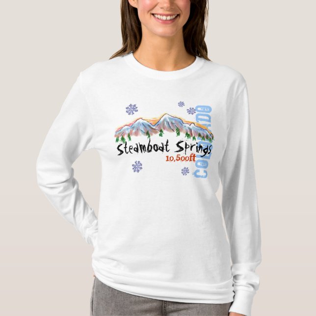 Hoodie för Steamboat Springs Colorado höjddamer T-shirt (Framsida)