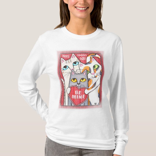 Hoodie för T-tröja för kattvalentindamer Tröja (Framsida)