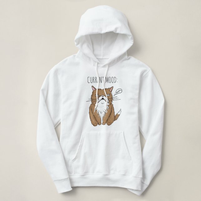 Hoodie för teckning för strömMoodMeh rolig Grumpy Tröja (Design framsida)