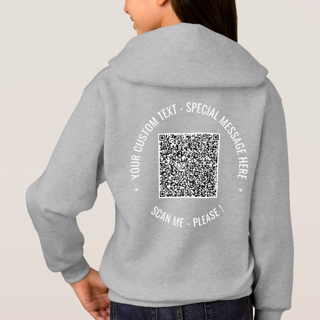 Hoodie för textsökning i QR-kod och Anpassningsbar T Shirt (Baksida)