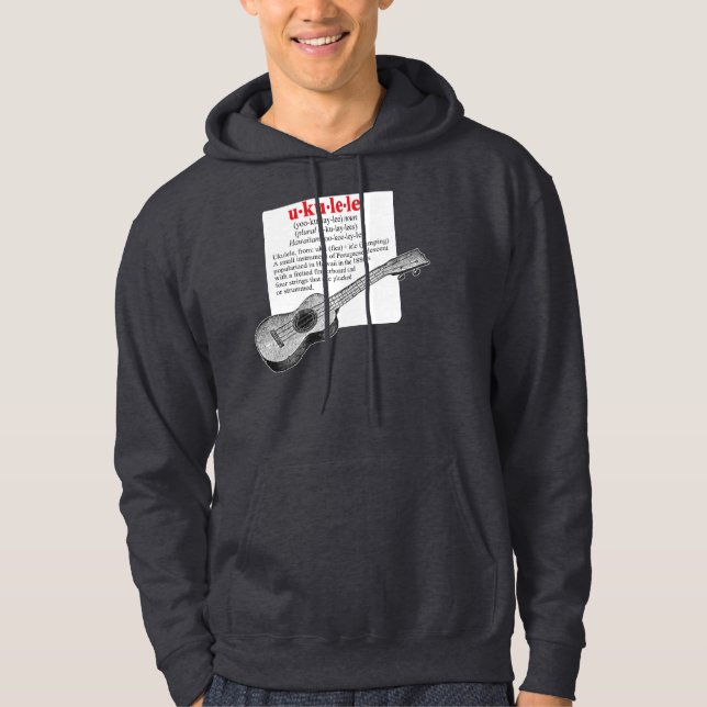 Hoodie för Ukuleledefinitionmörk (Framsida)
