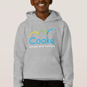 Hoodie för ull för UNGECooke logotyp, marin T-shirt