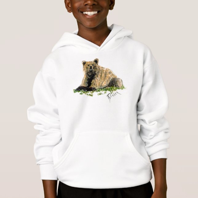 Hoodie för ungeGrizzlybjörn Tee Shirt (Framsida)