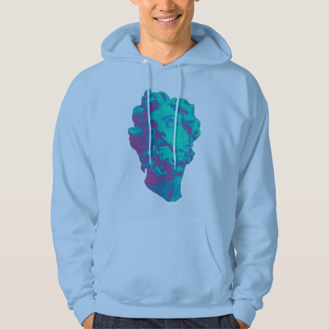Hoodie för Vaporwave estetisk tekniskt felstaty (Framsida)