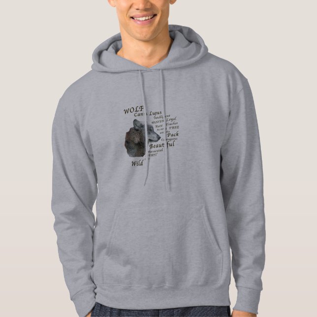 Hoodie för vargCanisLupus (Framsida)