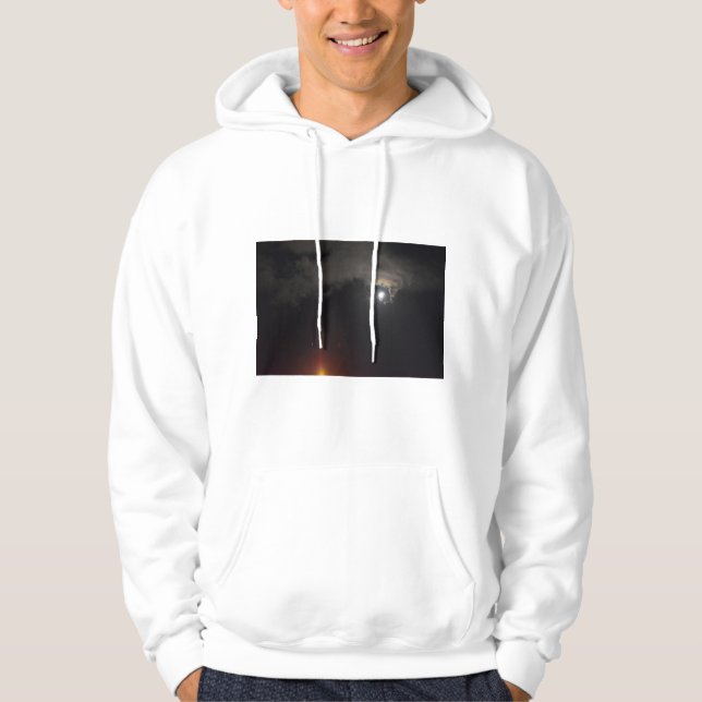 Hoodie för vit för nattuggla (Framsida)