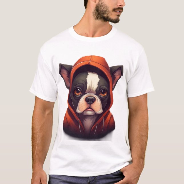 Hoodie Frenchie: För Coola Päls School! T Shirt (Framsida)