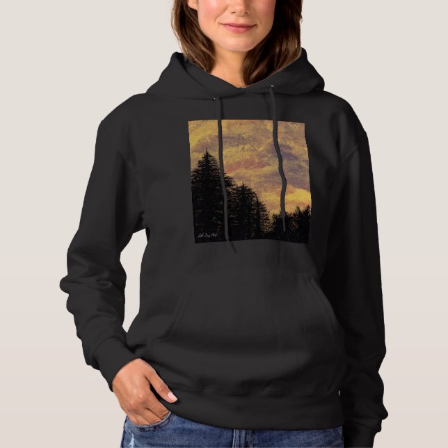 Hoodie "Golden Sunset Gräs" av All Joy Art Tröja (Framsida)