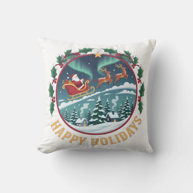 hoodie Happy Holidays Kudde (Framsida)