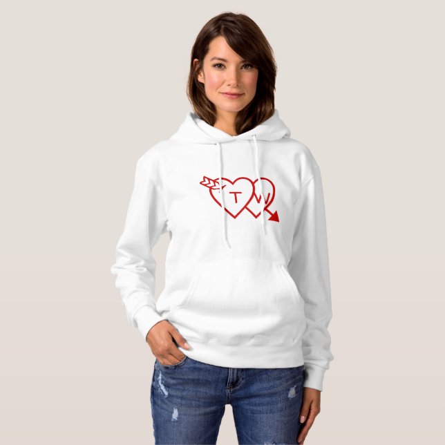 Hoodie - Hearts with Arrow T-shirt (Hel framsida)