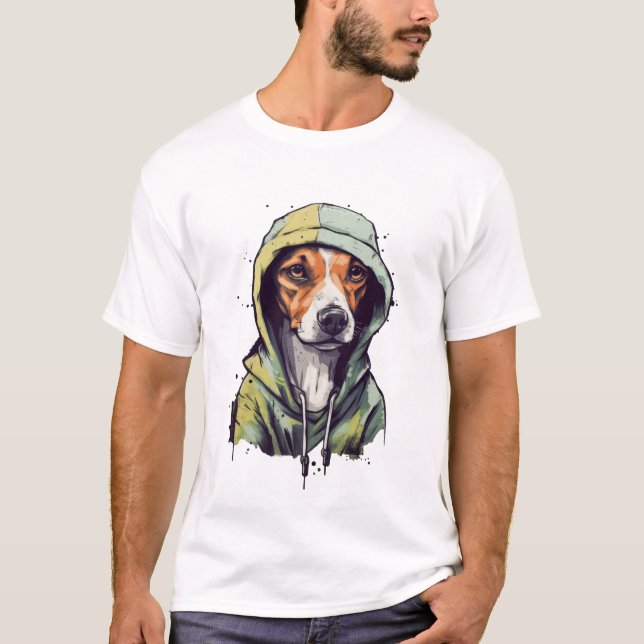 Hoodie Hound Swagger T Shirt (Framsida)