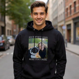 Hoodie med anpassad text för fotoupload
