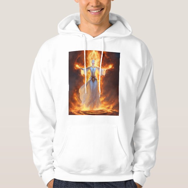 Hoodie med eldkvinnor skriver ut (Framsida)