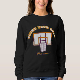 Hoodie med en motiverande basket slogan t shirt
