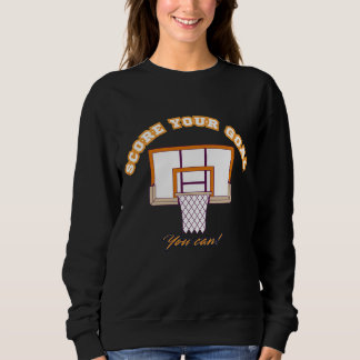 Hoodie med en motiverande basket slogan t shirt