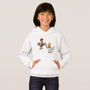 Hoodie med höna och tupp t shirt