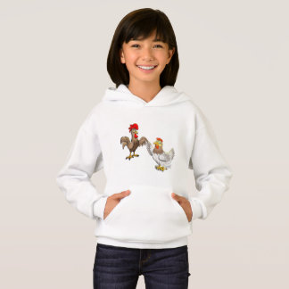 Hoodie med höna och tupp t shirt