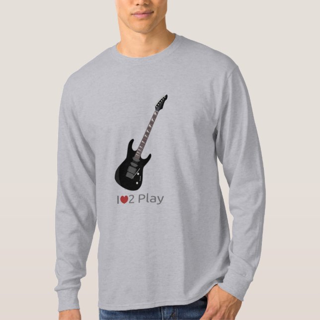 Hoodie med illustration av en elektrisk gitarr t shirt (Framsida)
