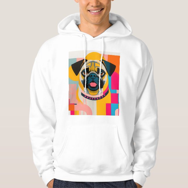 Hoodie med Pug (Framsida)