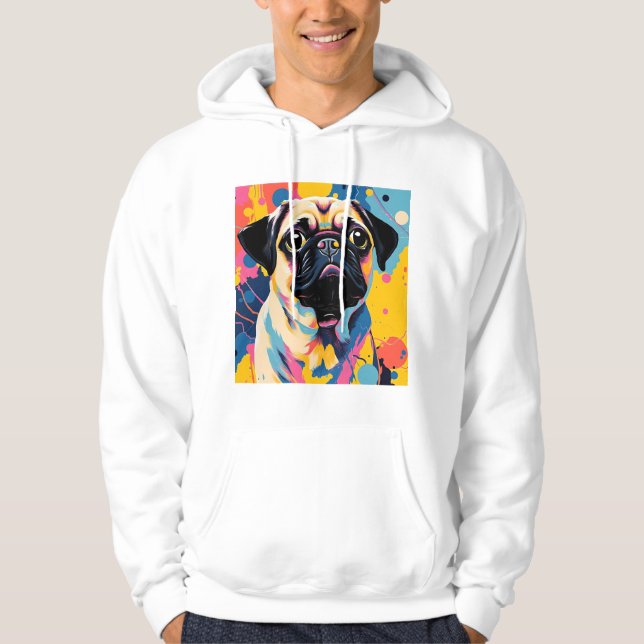 Hoodie med Pug (Framsida)