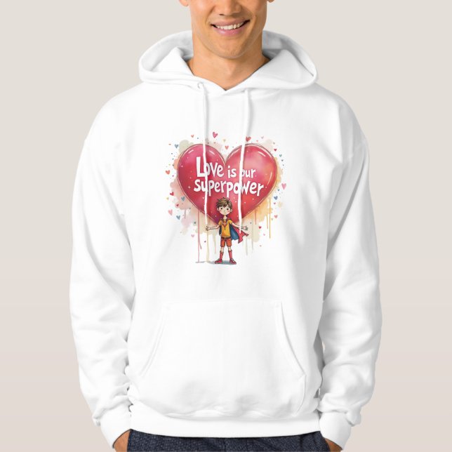 Hoodie med Valentines design (Framsida)