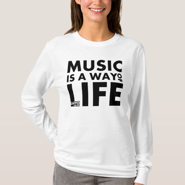 Hoodie: Musik är en livsföring Tee Shirt (Framsida)