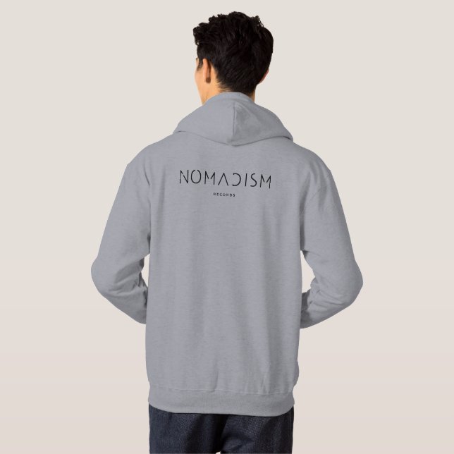 Hoodie Nomadism Records Svart Logo (Hel baksida)