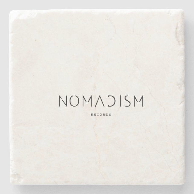 Hoodie Nomadism Records Svart Logo Stenunderlägg (Framsidan)