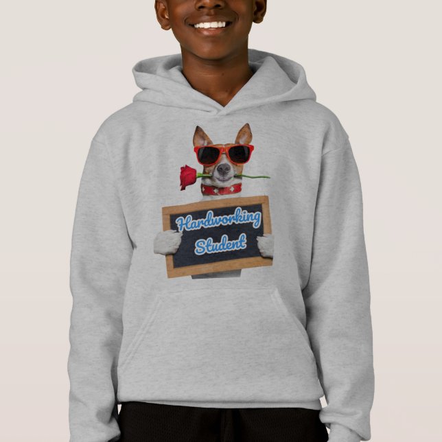hoodie rolig hund mönstrad t shirt (Framsida)
